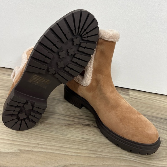Ann Taylor Lugsole Shearling Chelsea Bootie Camel Women’s Size 9.5 NWOB $128 - Picture 6 of 7